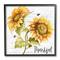 Stupell Industries Thankful Text Country Sunflowers Bumble Bees Framed Wall Art